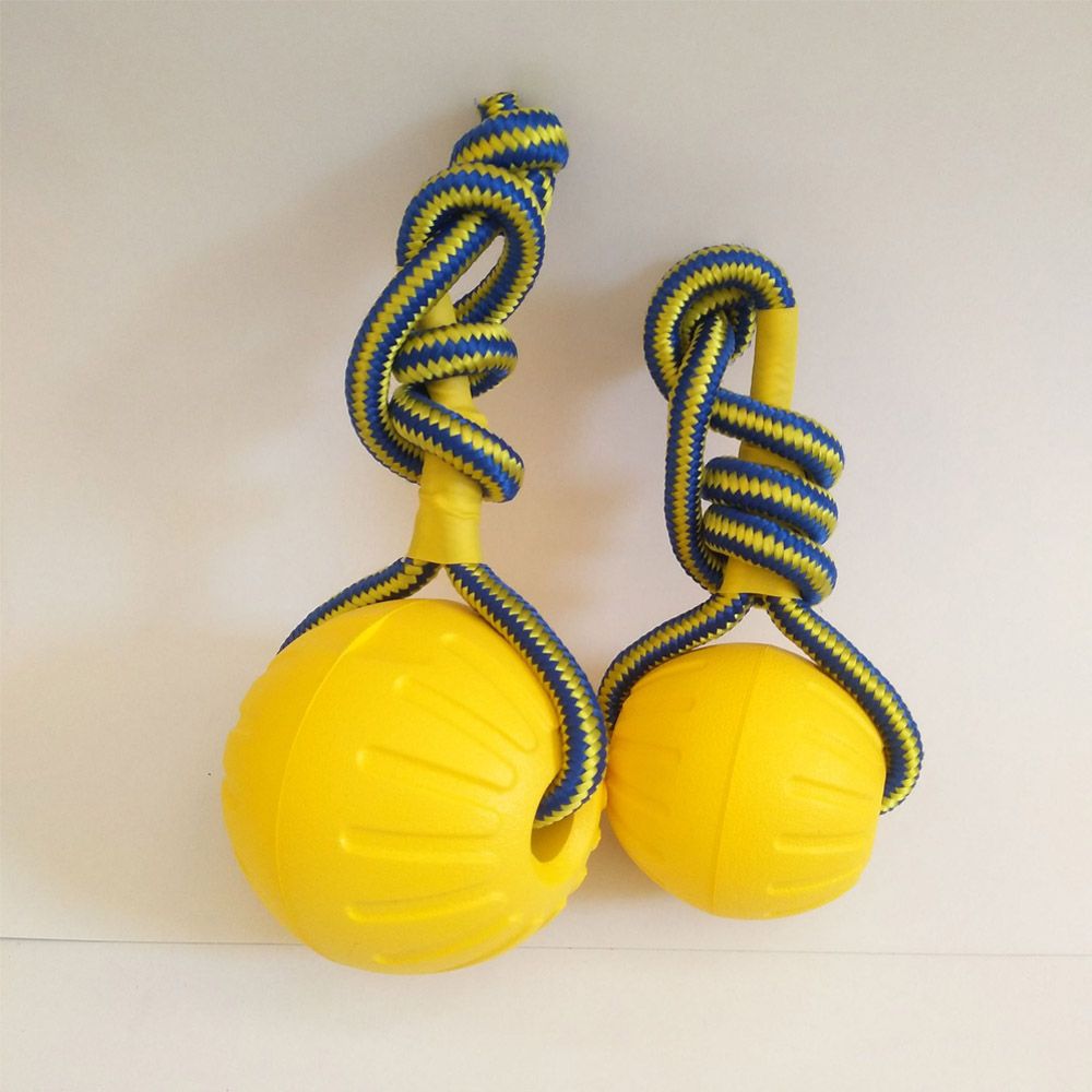 Indestructible Dog Chew Toy - Mainan anjing peliharaan bola karet kuning