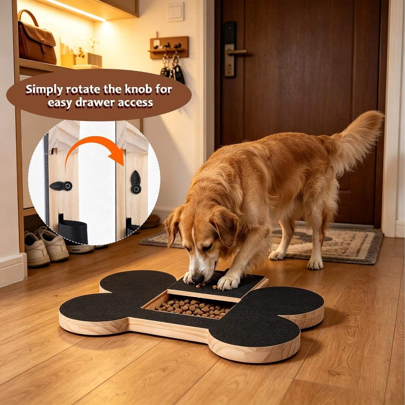 Suction Cup Dog Tug Toy - Papan Garukan Kayu untuk Anjing dengan