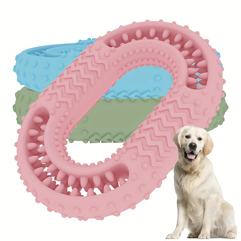 Interactive Squeaky Plush Dog Toy - Mainan Kunyah Anjing O-Ring, Mainan Interaktif