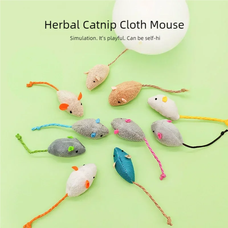 Catnip Interactive Plush Mouse - Mainan Tikus Catnip untuk Kucing, Mainan