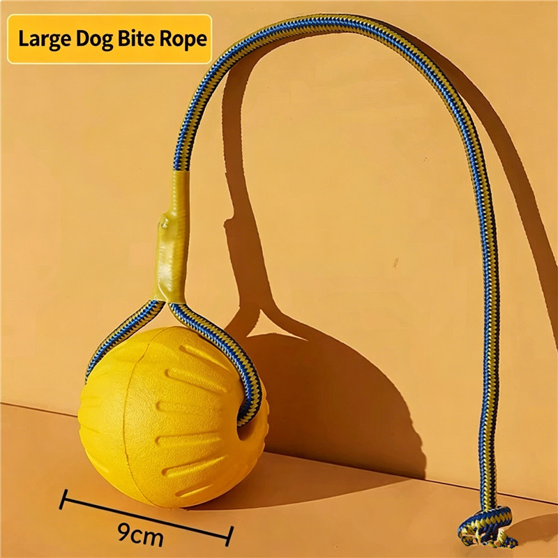 Indestructible Dog Chew Toy - Bola Mainan Anjing Interaktif dengan Tali,