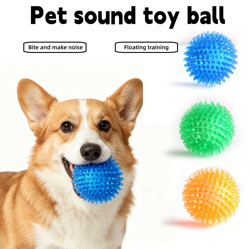 Mainan Bola Berduri TPR untuk  - Interactive Squeaky Plush Dog Toy ulasan dan harga