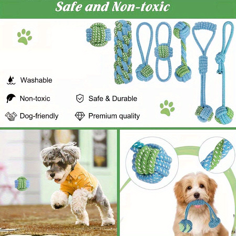7 Buah Mainan Simpul Interakti - Dog Rope Toy Aggressive Chewers ulasan dan harga